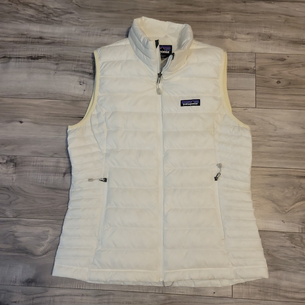Patagonia Goose Down Vest Womens Medium Ivory Puffer Jacket
